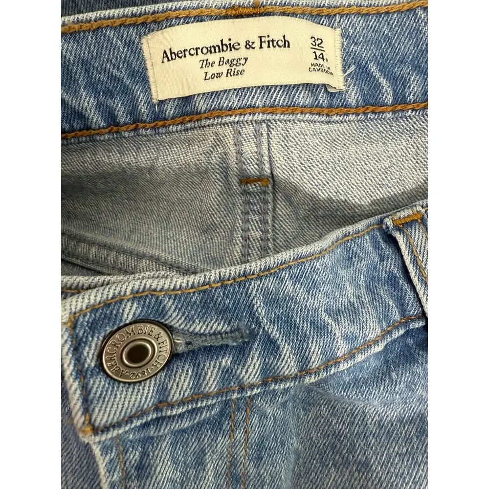 Abercrombie & Fitch The Baggy Low Rise Jeans Women’s Size 32/14R Y2K Medium Wash
